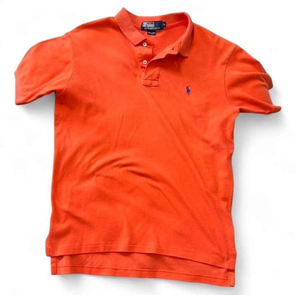 Vintage 90s Polo Ralph Lauren Orange Polo‎ Shirt, Men's Size L